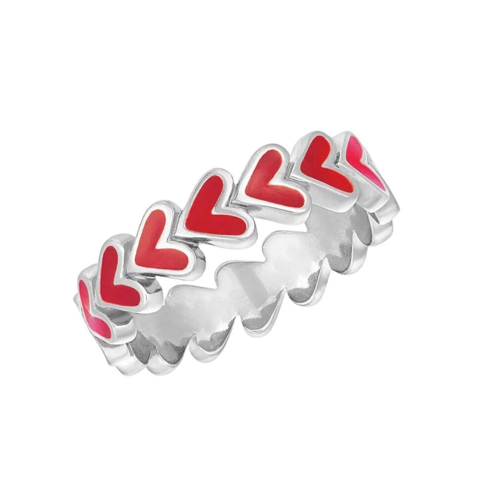 NEW STARLETTE women's eternity heart ring in silver